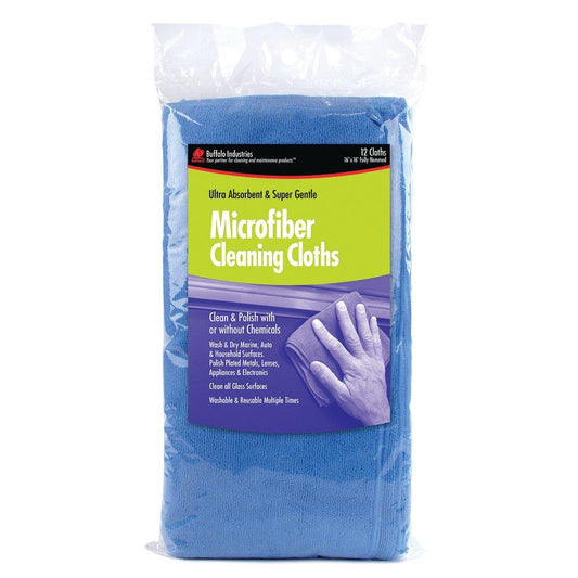 16 x 16 in. Microfiber Cleaning Cloth in Blue (Pack of 12)