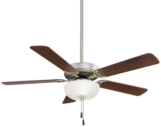 Minka Aire Contractor Uni-Pack LED 52 in. 5-Blade Indoor Ceiling Fan in Brushed Steel/Dark Walnut