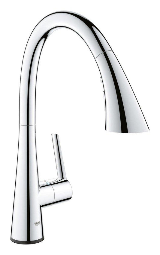 GROHE Zedra Single Handle Pull Down Kitchen Faucet in Chrome