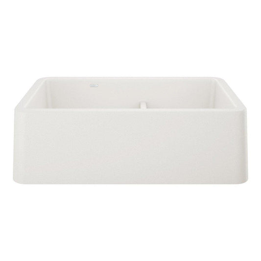 BLANCO Ikon 33 in. Farmhouse Silgranit Double Bowl Kitchen Sink in White