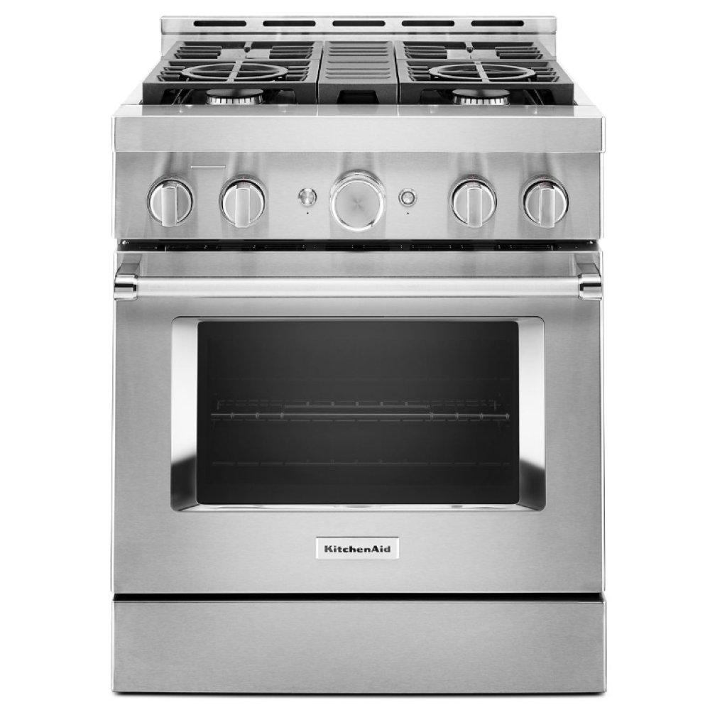 29-7/8 in. Gas 4-Burner Sealed Freestanding Range in Stainless Steel