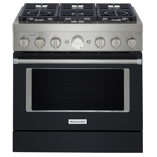 35-7/8 in. Gas 6-Burner Sealed Freestanding Range in Imperial Black