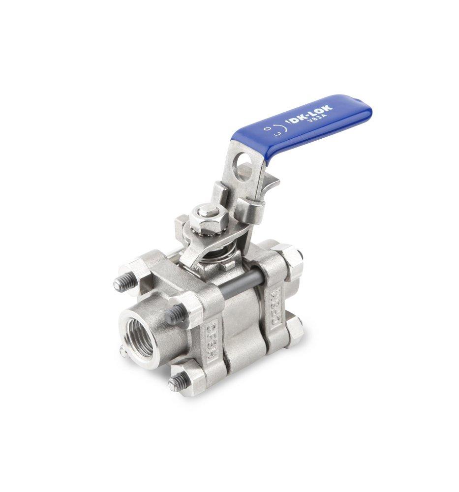DK-LOK® V83 Series 1/4 in. FPT 3-Piece 2200# 316 Stainless Steel V83 Series Ball Valve UHMWPE Oval Handle