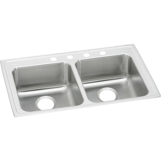 Elkay Lustertone® 33 in. Drop-in Stainless Steel Double Bowl Kitchen Sink in Lustrous Satin