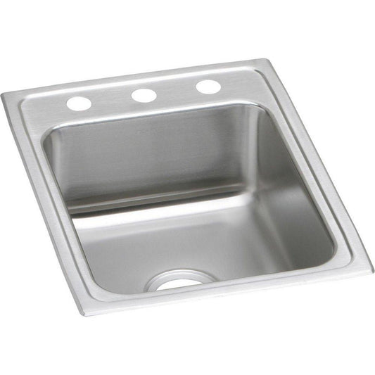 Elkay Lustertone® 17 in. Drop-in Stainless Steel Single Bowl Kitchen Sink in Lustrous Satin