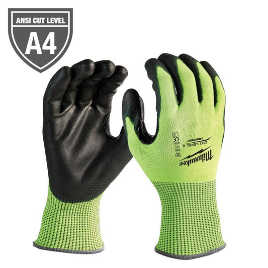 Size L Plastic and Rubber Handling of Small Oily Parts and Components Gloves in Lime and Black