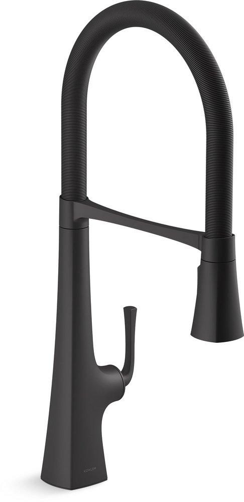 KOHLER Graze® Single Handle Pull Down Kitchen Faucet in Matte Black