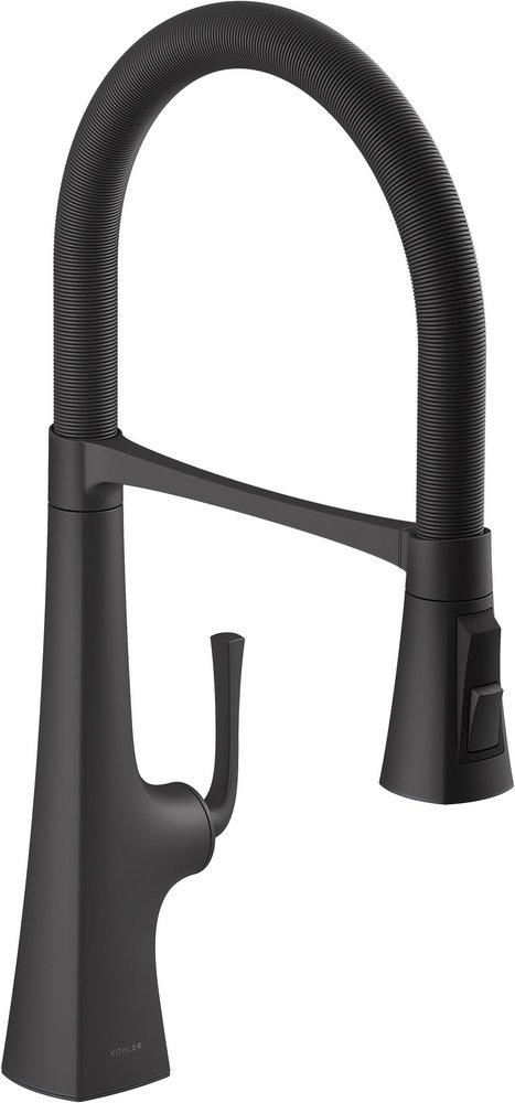KOHLER Graze® Single Handle Pull Down Kitchen Faucet in Matte Black
