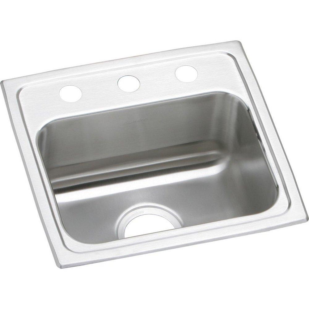 Elkay Lustertone® 17 in. Drop-in Stainless Steel Single Bowl Kitchen Sink in Lustrous Satin