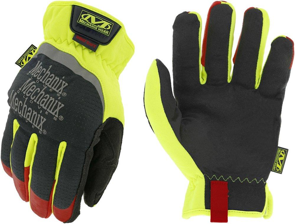 Mechanix Wear Hi-Viz FastFit® L Size Cut Resistant Gloves in Hi-Viz Yellow, Black and Red