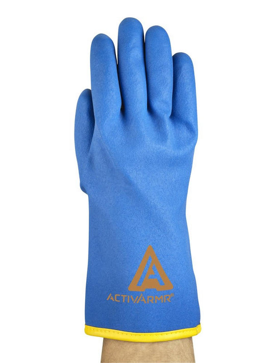 Ansell Occupational Healthcare ActivArmr® Size 9 PVC Coated Gloves in Blue