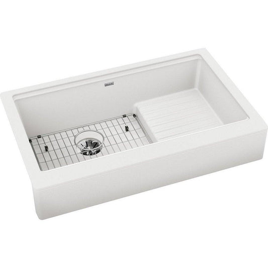 Elkay Quartz Luxe® 35-7/8 in. Farmhouse Composite Single Bowl Kitchen Sink in Ricotta