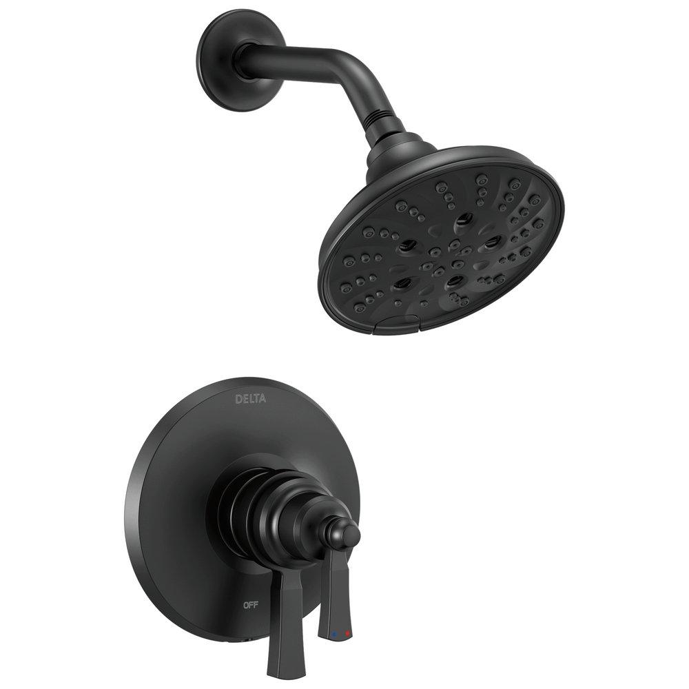 Delta Faucet Dorval™ Two Handle Multi Function Shower Faucet in Matte Black (Trim Only)
