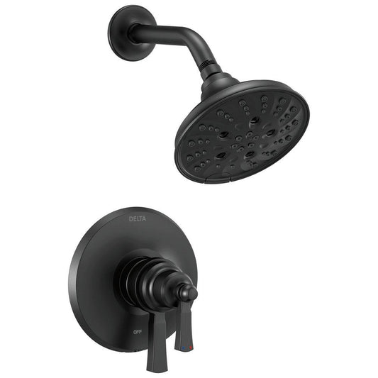 Delta Faucet Dorval™ Two Handle Multi Function Shower Faucet in Matte Black (Trim Only)