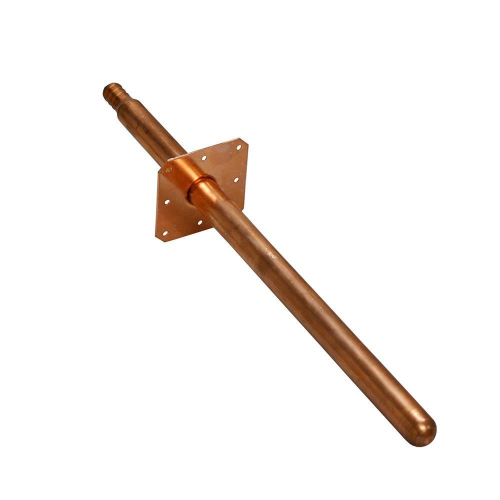 1/2 x 12 in. F1807 Copper Stub Out Straight Close End with Mounting Flange