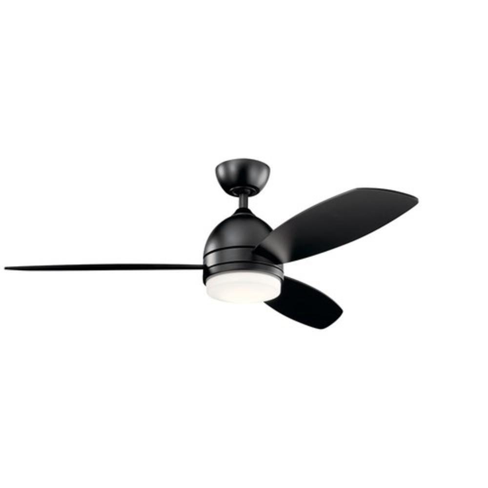 Kichler Lighting Vassar™ 52in. 3-Blade Indoor Ceiling Fan with LED Light in Satin Black