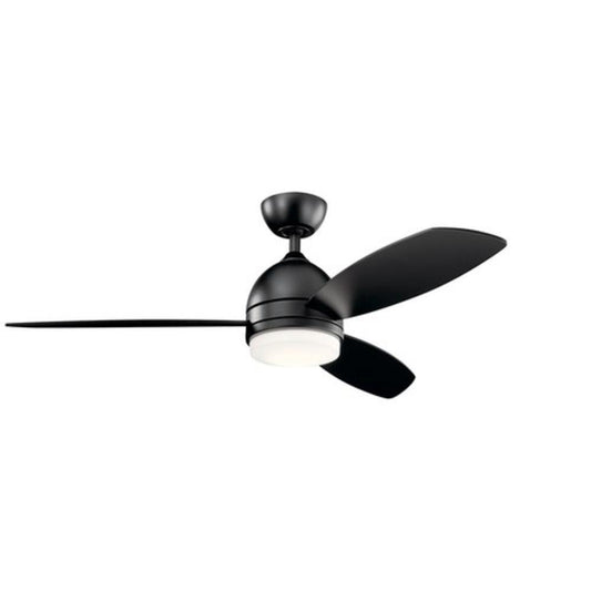 Kichler Lighting Vassar™ 52in. 3-Blade Indoor Ceiling Fan with LED Light in Satin Black