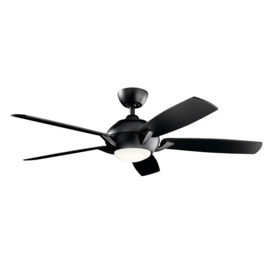 Kichler Lighting Geno 54in. 5-Blade Indoor Ceiling Fan with LED Light in Satin Black