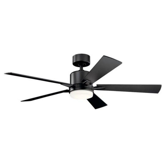 Kichler Lighting Lucian Elite 52in. 5-Blade Indoor Ceiling Fan with LED Light in Satin Black