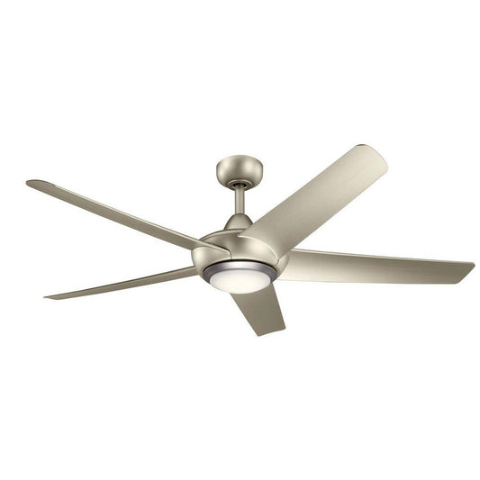 Kichler Lighting Kapono 52in. 5-Blade Indoor Ceiling Fan with LED Light in Brushed Nickel
