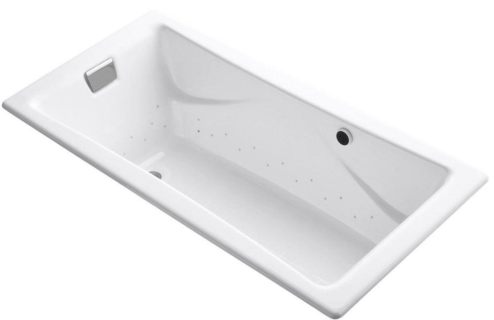 KOHLER Tea-for-Two® 71-3/4 x 36 in. Air Bath Drop-In Bathtub Universal Drain in White