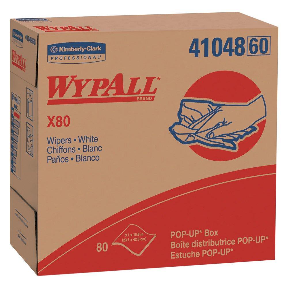 Kimberly Clark WypAll® X80 16-4/5 x 8-17/50 in. Polypropylene Cloth in White (80 Sheets per Box, 5 Boxes per Case, 400 Sheets per Case)