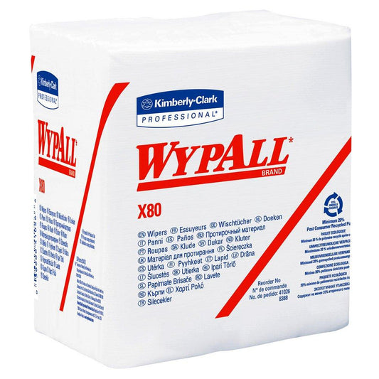 WypAll® X80 12-1/2 x 12 in. Hydroknit Wiper in White (Pack of 50)