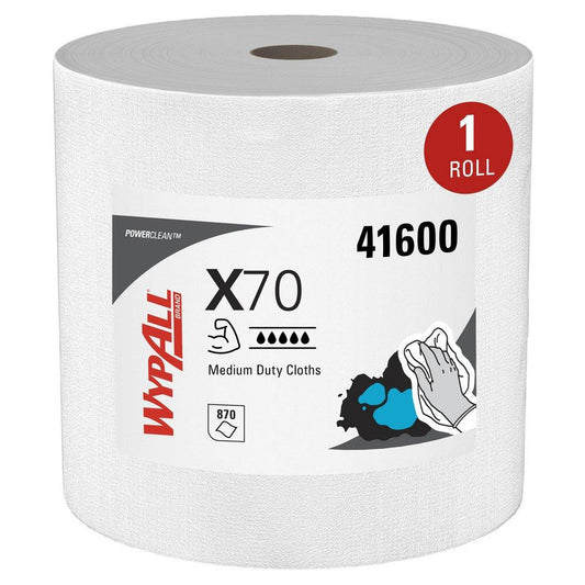 WypAll® X70 12-1/2 x 13-2/5 in. Hydroknit Wiper in White (Roll of 870)