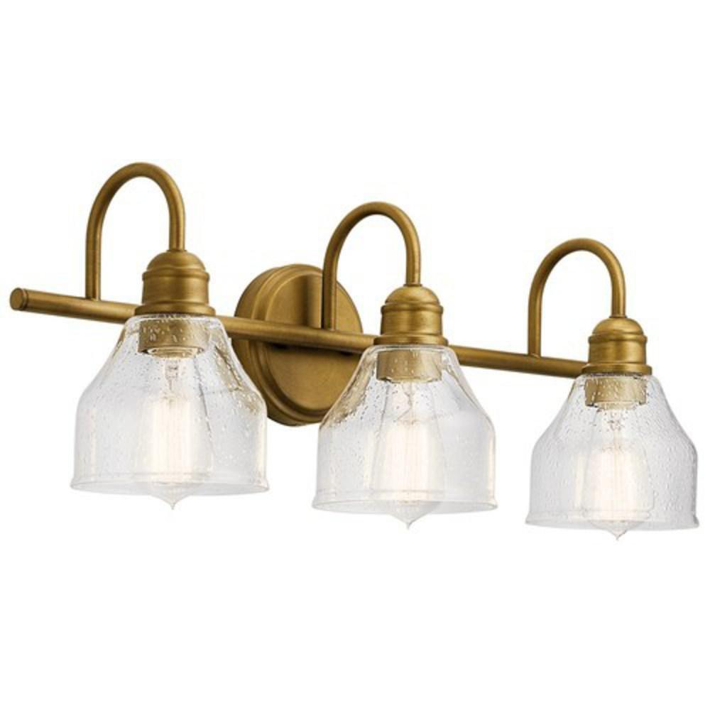 Kichler Lighting Avery™ 75W 3-Light Medium E-26 Vanity Fixture in Natural Brass