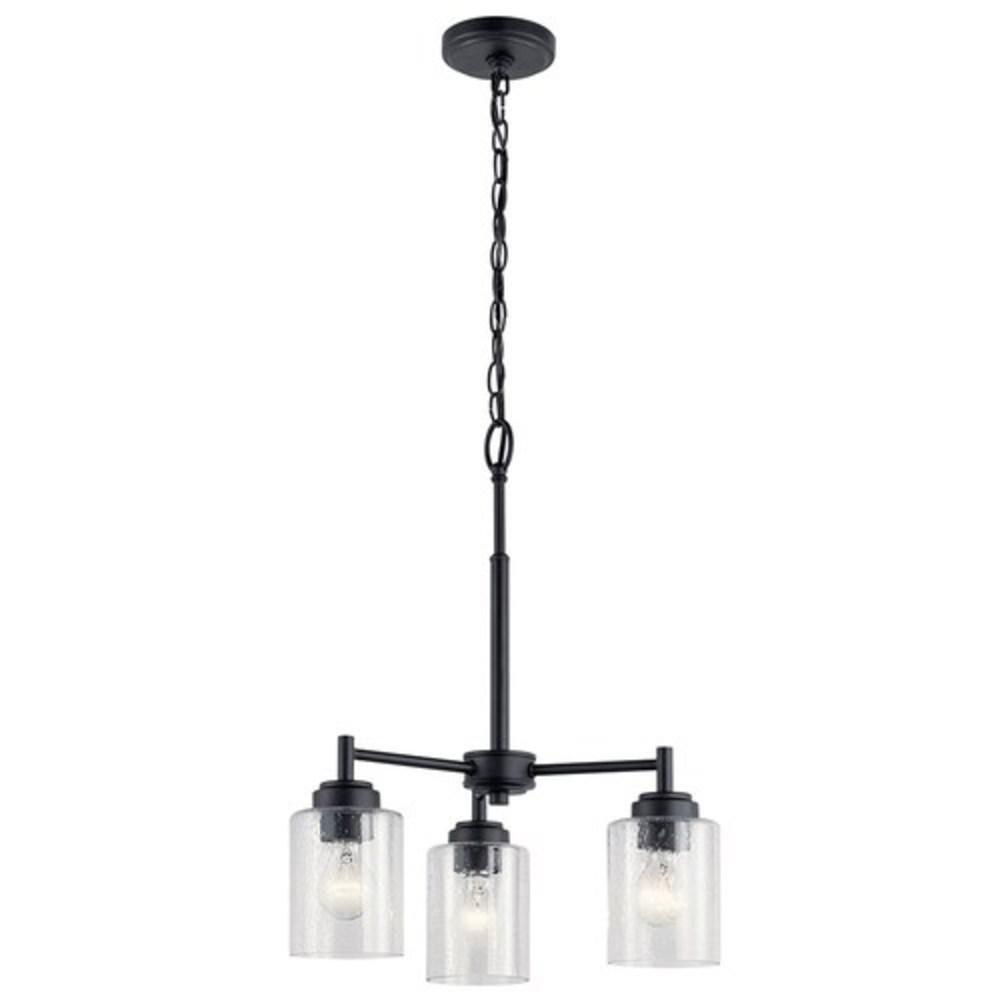 Kichler Lighting Winslow™ 15-1/4 x 18 in. 75W 1-Tier 3-Light Incandescent Contemporary Chandelier in Black