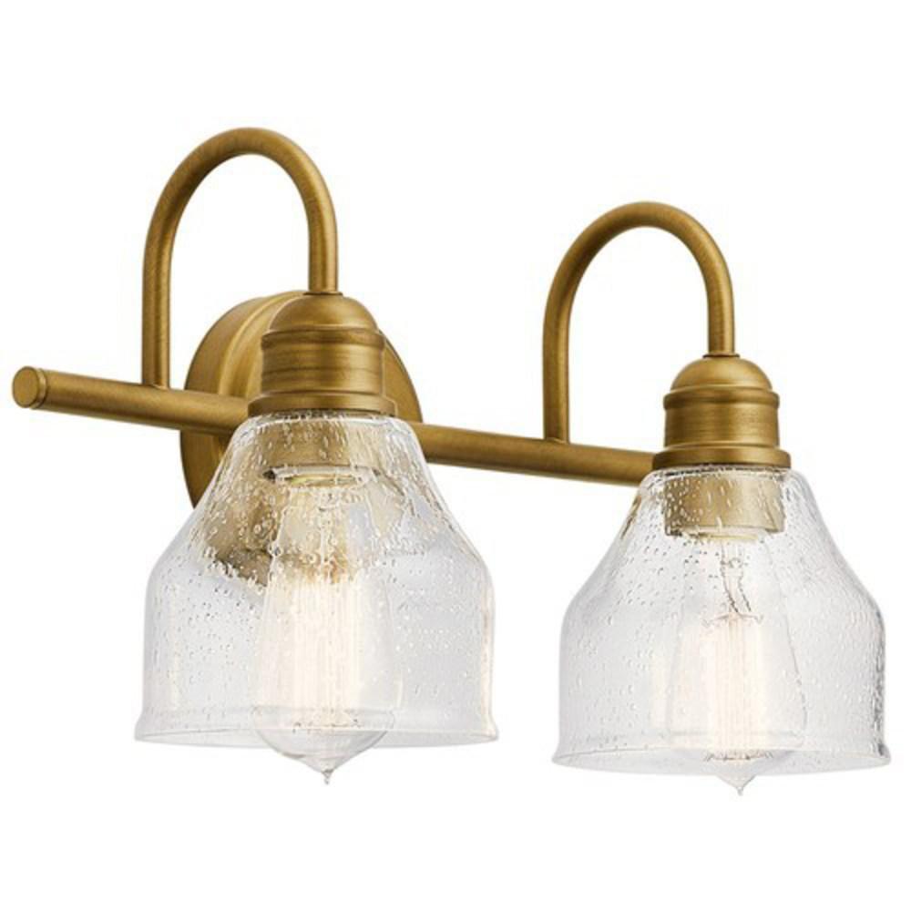 Kichler Lighting Avery™ 75W 2-Light Medium E-26 Vanity Fixture in Natural Brass