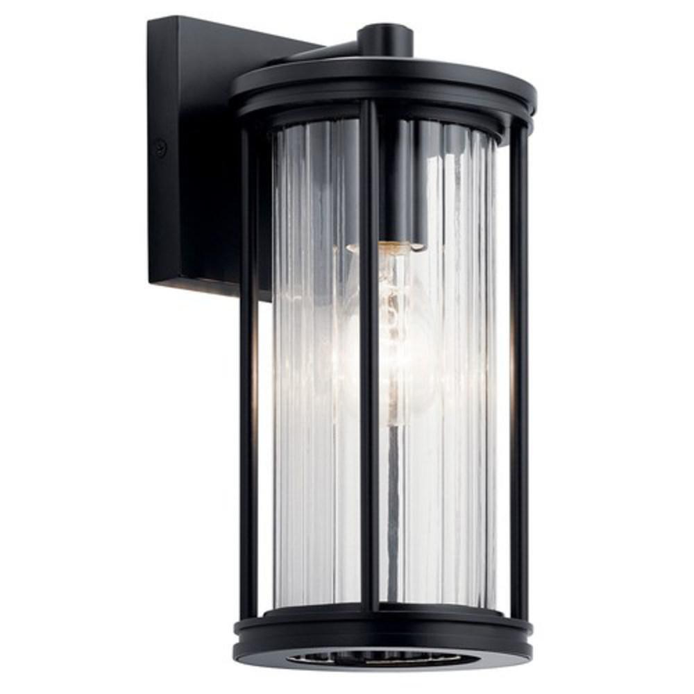 Kichler Lighting Barras 75W 1-Light 11-1/2 in. Outdoor Wall Sconce in Black