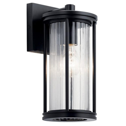 Kichler Lighting Barras 75W 1-Light 11-1/2 in. Outdoor Wall Sconce in Black