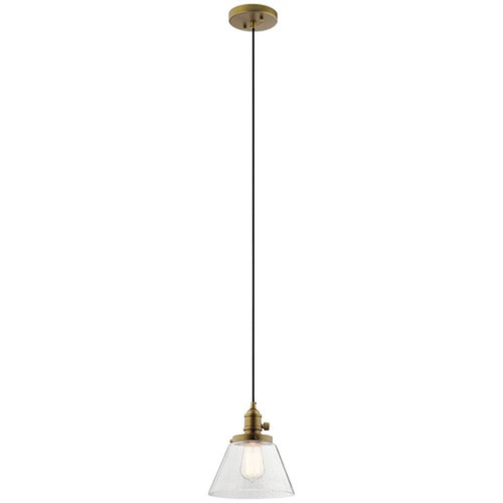 Kichler Lighting Avery 100W 1-Light Medium E-26 Incandescent Pendant Light in Natural Brass
