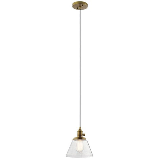 Kichler Lighting Avery 100W 1-Light Medium E-26 Incandescent Pendant Light in Natural Brass