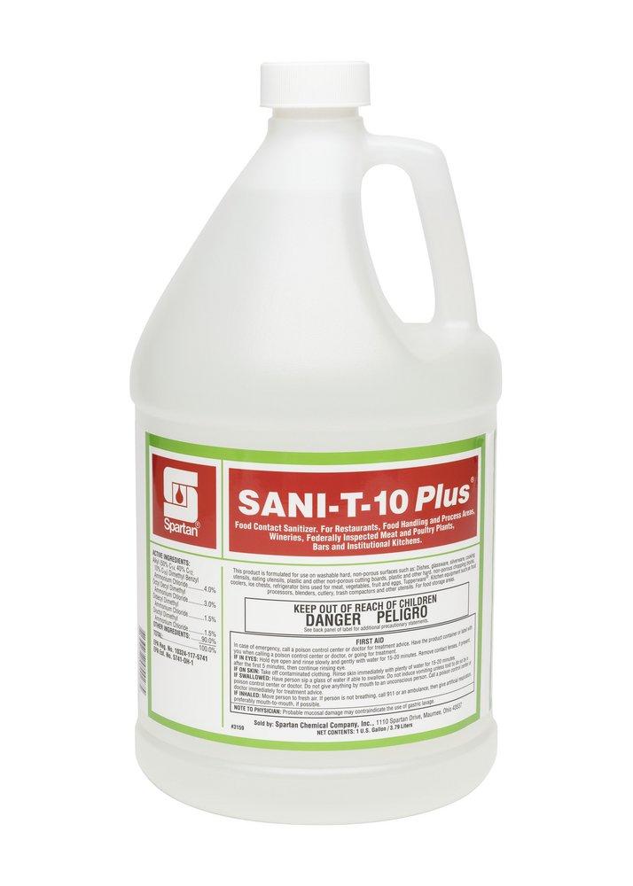 Spartan Chemical Sani-T-10® Plus® 1 gal Quat-Based Food Contact Sanitizer (Case of 4)