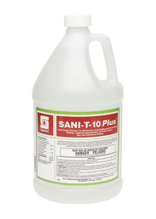 Spartan Chemical Sani-T-10® Plus® 1 gal Quat-Based Food Contact Sanitizer (Case of 4)