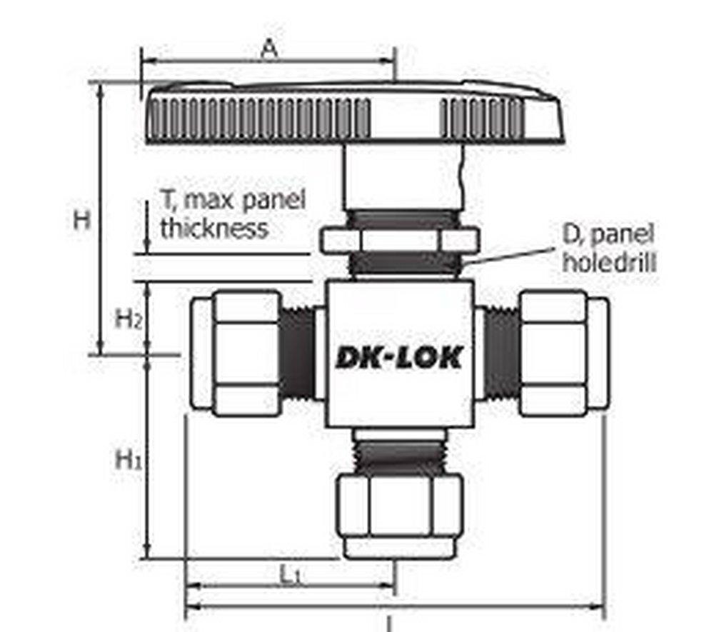 DK-LOK® V82 Series 1/2 in. Tube OD 2500# 316 Stainless Steel V82 Series Ball Valve