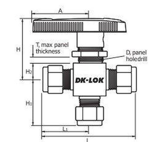 DK-LOK® V82 Series 1/2 in. Tube OD 2500# 316 Stainless Steel V82 Series Ball Valve