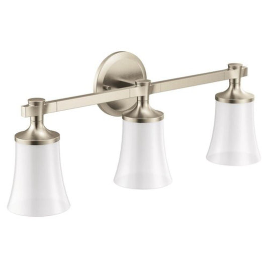 Moen Flara™ 100W 3-Light Medium E-26 Vanity Fixture in Brushed Nickel
