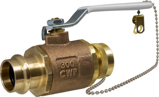 Apollo Valves 77WLF Series 1/2 in. Bronze Full Port Press Ball Valve