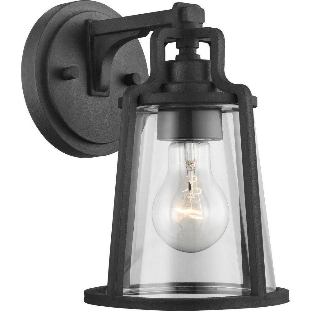 Progress Lighting Benton Harbor 60W 1-Light 9-3/4 in. Outdoor Wall Sconce in Textured Black