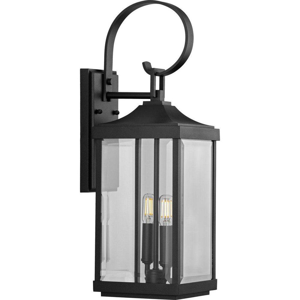 Progress Lighting Gibbes Street 2-Light 60W Candelabra E-12 Tall Outdoor Wall Sconce in Black