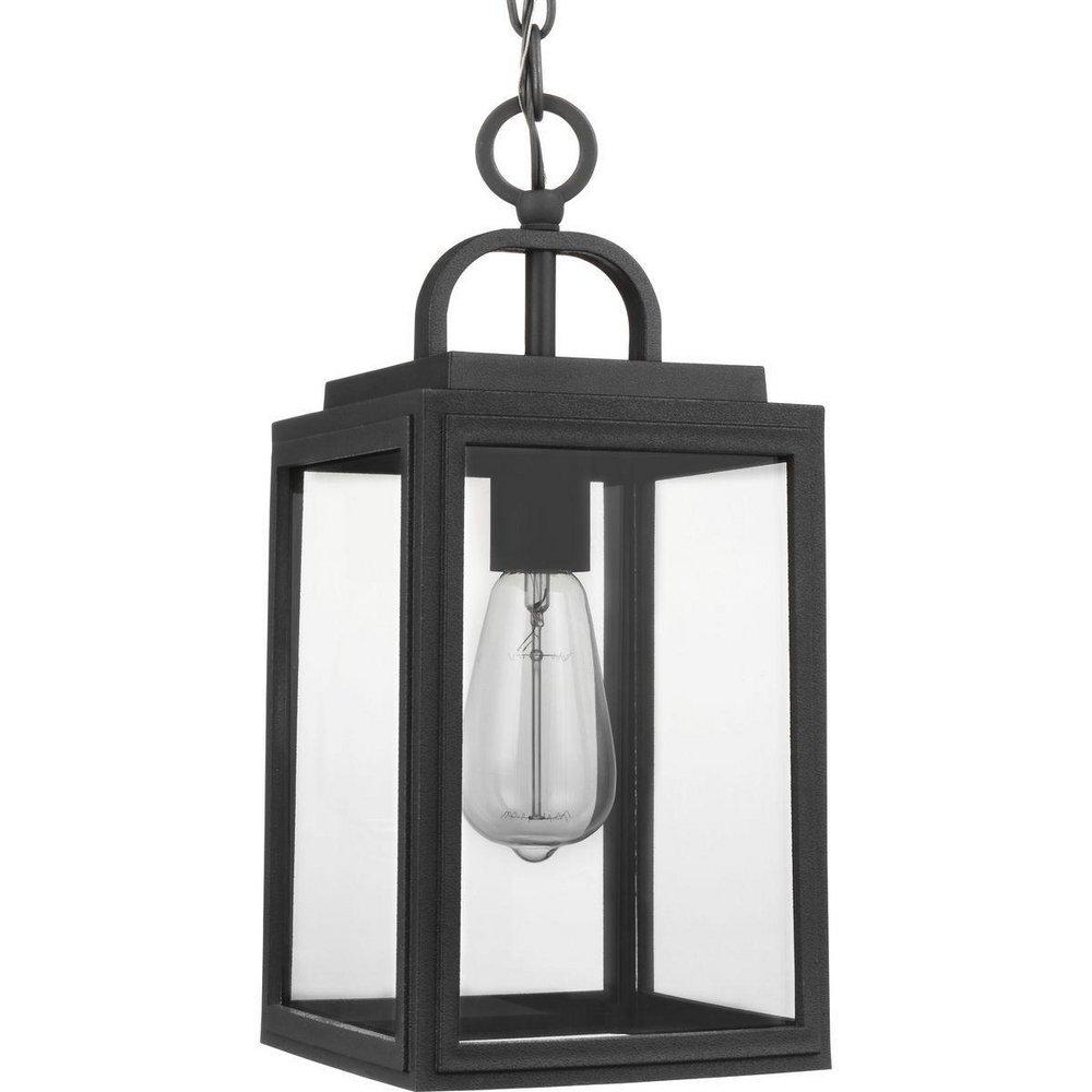 Progress Lighting Grandbury 75W 1-Light Medium E-26 Outdoor Pendant in Textured Black