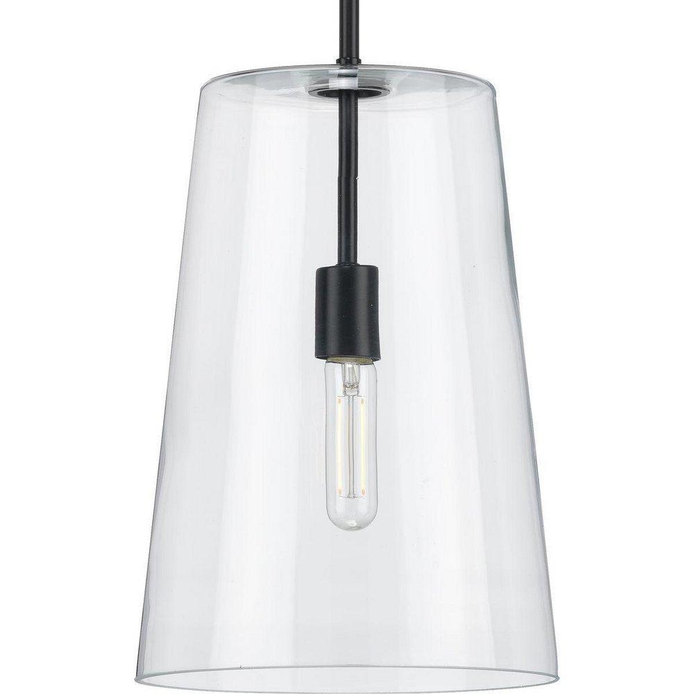 Progress Lighting Clarion 60W 1-Light Medium E-26 Incandescent Pendant Light in Matte Black