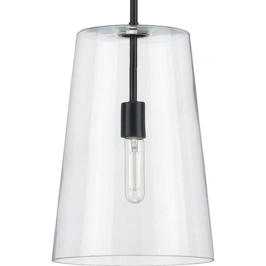 Progress Lighting Clarion 60W 1-Light Medium E-26 Incandescent Pendant Light in Matte Black