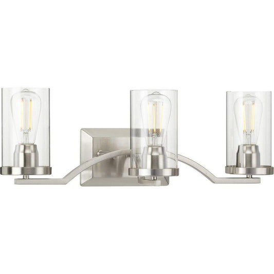 Progress Lighting Lassiter 60W 3-Light Medium E-26 Vanity Fixture in Brushed Nickel