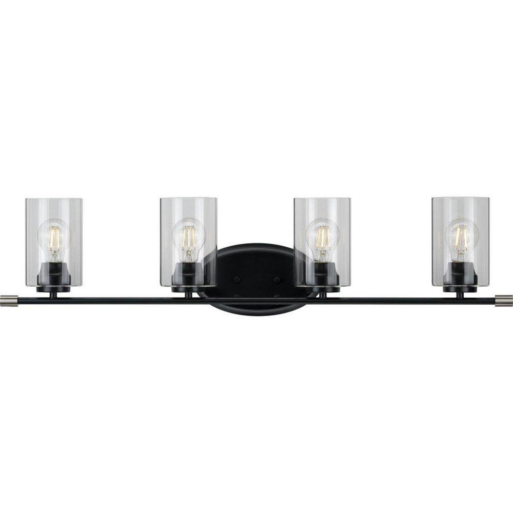 4-Light 34in. Wide Bathroom Vanity -Light in Matte Black