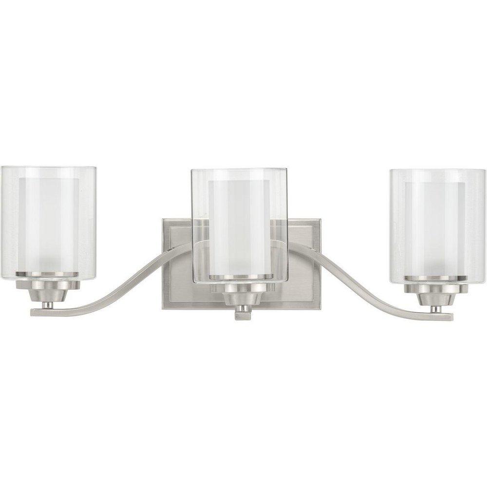 Progress Lighting Kene 75W 3-Light Medium Vanity Fixture in Brushed Nickel