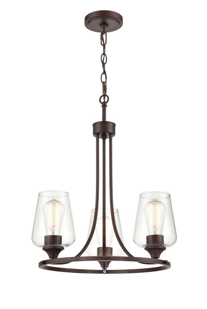 Millennium Lighting Ashford 3-Light Chandelier Ceiling Light in Rubbed Bronze